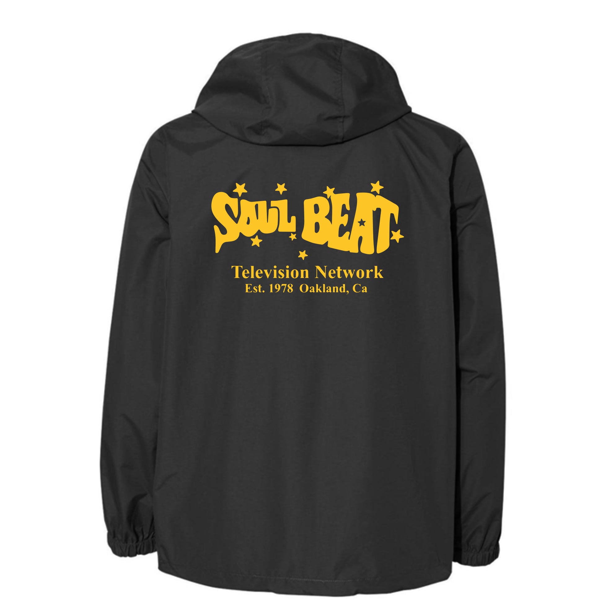 Soul Beat Est 1978 Windbreaker w/Hood - Black w/Yellow